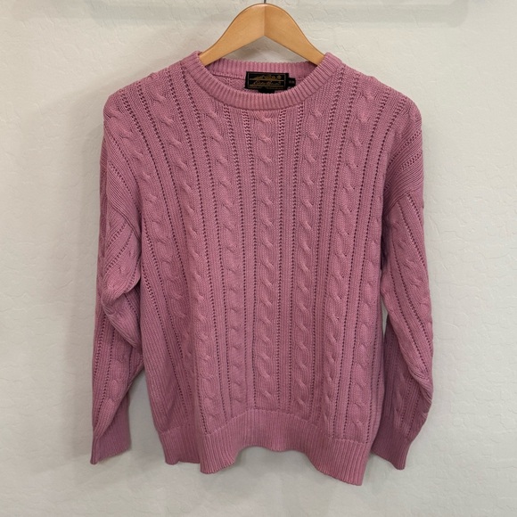 Eddie Bauer Sweaters - New! Eddie Bauer Dusty Rose Cable Crewneck Sweater, NWOT